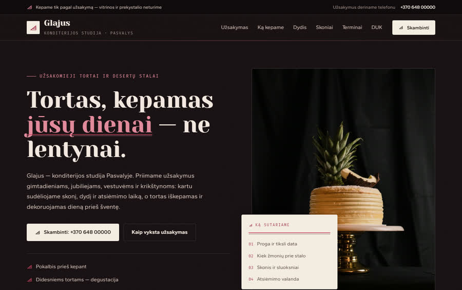 Glajus — Karylo sukurta svetainė