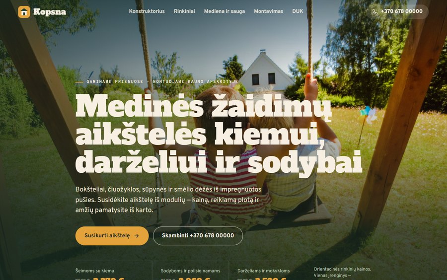 Kopsna — Karylo sukurta svetainė