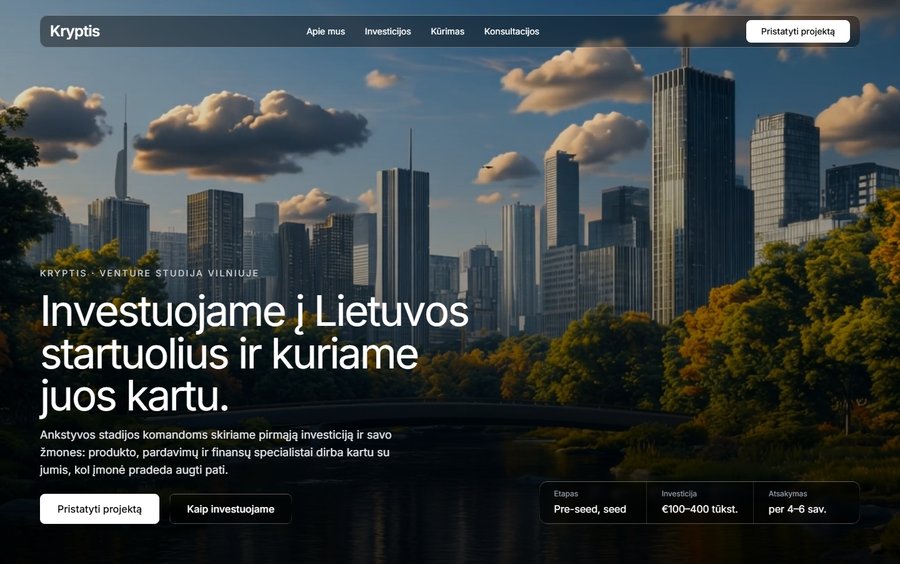 Kryptis — Karylo sukurta svetainė