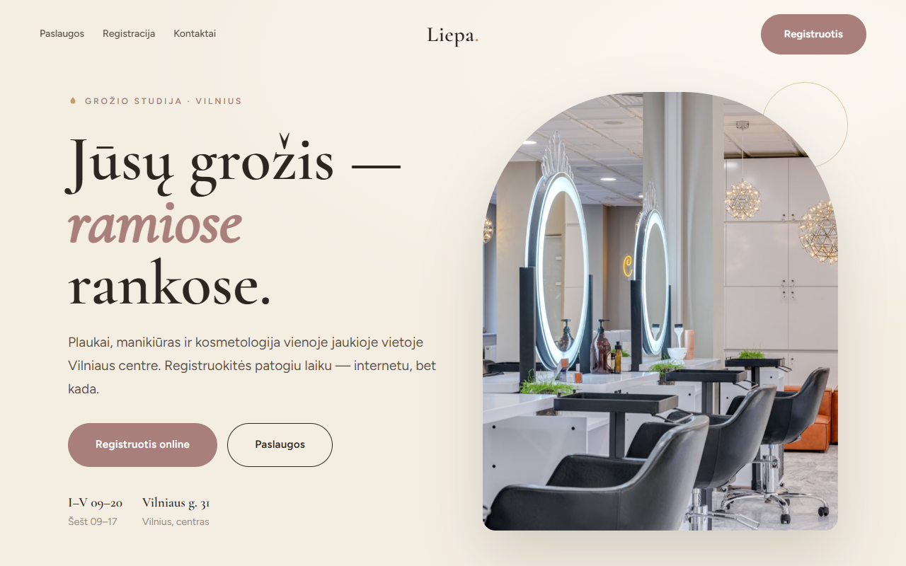 Liepa grožio studija svetainė